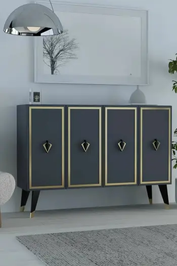 Konsol Skye Decor, anthracite, e zezë, ari, 8175KM-32