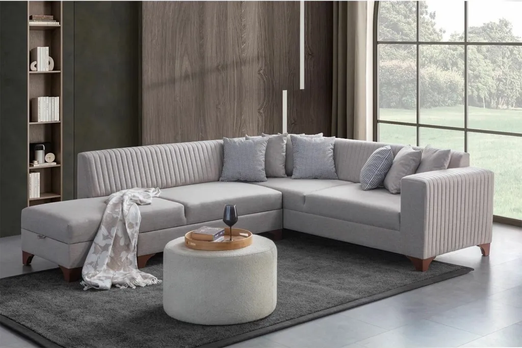 Kënd-sofë krevati Atelier del Sofa, West majtas, krem - 1