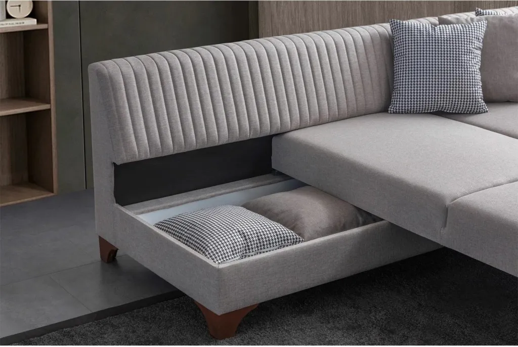 Kënd-sofë krevati Atelier del Sofa, West majtas, krem - 4