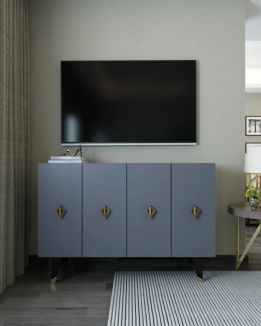 Konsol Skye Decor, anthracite, gold, 8163KM-32 - 3