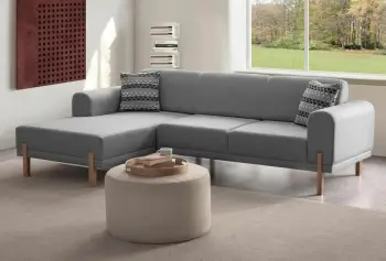 Kënd-sofë krevati Atelier del Sofa, ngjyrë gri, Relax majtas
