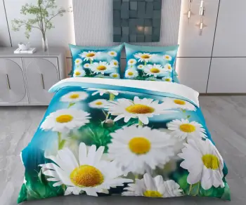 Set mbulesë për jorgan single, dizajn Daisy, ngjyrë kaltër, L'Essentiel Linge de Maison