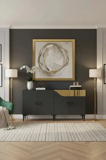 Konsolë Skye Decor, Gama 150, antracit dhe ari