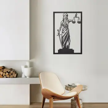 Aksesor dekorativ metalik për mur, Wallity Themis, ngjyrë e zezë, 40x60cm