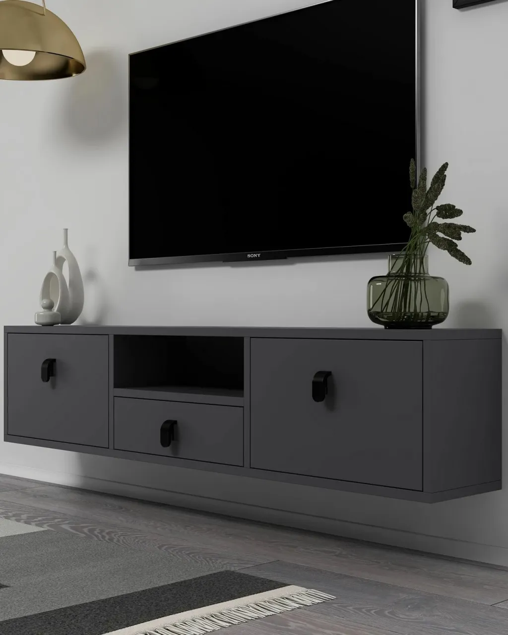 Komodë TV Skye Decor, anthracite, 1309-DROP-1 - 2