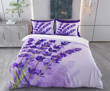 Set mbulesë për jorgan, njësh, L'Essentiel Linge de Maison, Lamia, ngjyrë vjollcë/lila/e bardhë