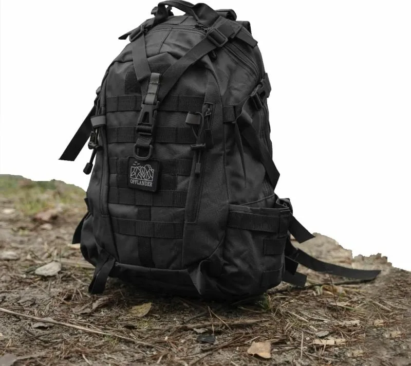 Çantë shpine për turizëm Offlander Survival Trekker, 25L, e zezë - 3