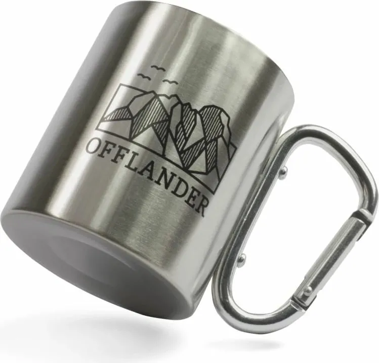 Filxhan kampingu Offlander me karabiner çeliku, gri/argjendtë - 3