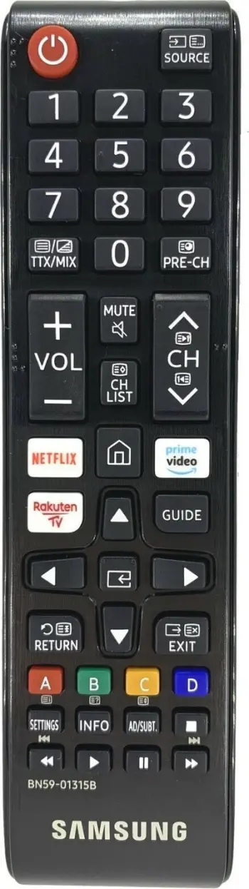 Telekomandë televizori Samsung Pilot RTV, për Smart TV 2018 2019, zëvendësuese, e zezë