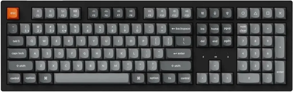 Tastierë Keychron K10M-A4, Switch Banana, gri-e zezë - 1