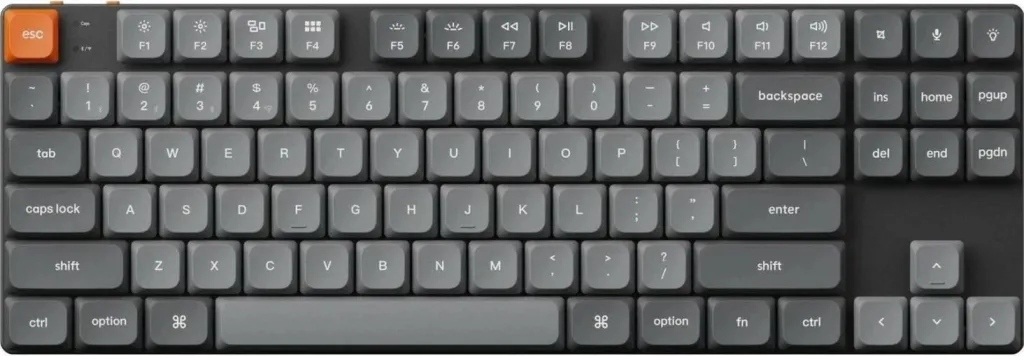 Tastierë Keychron K1 Max, 80% TKL, Red Switch, Ngjyrë e zezë-gri - 1