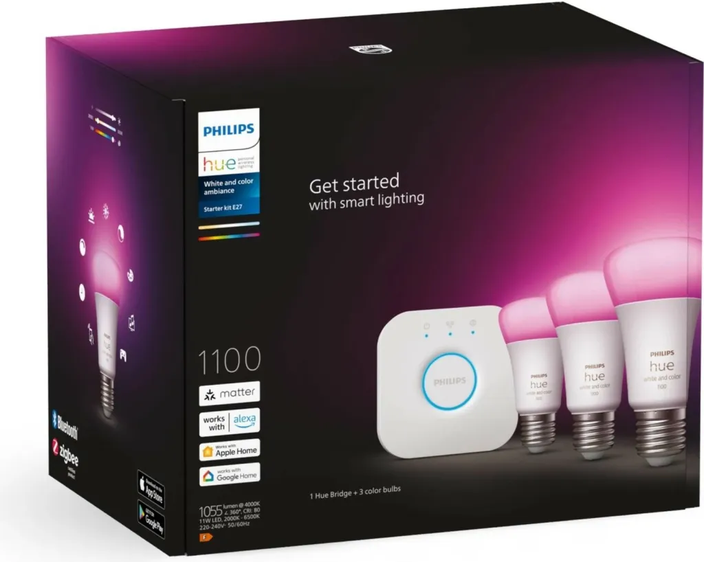 Set ndriçimi smart Philips Hue, E27 9W RGBW, kontroll smart, i bardhë - 4