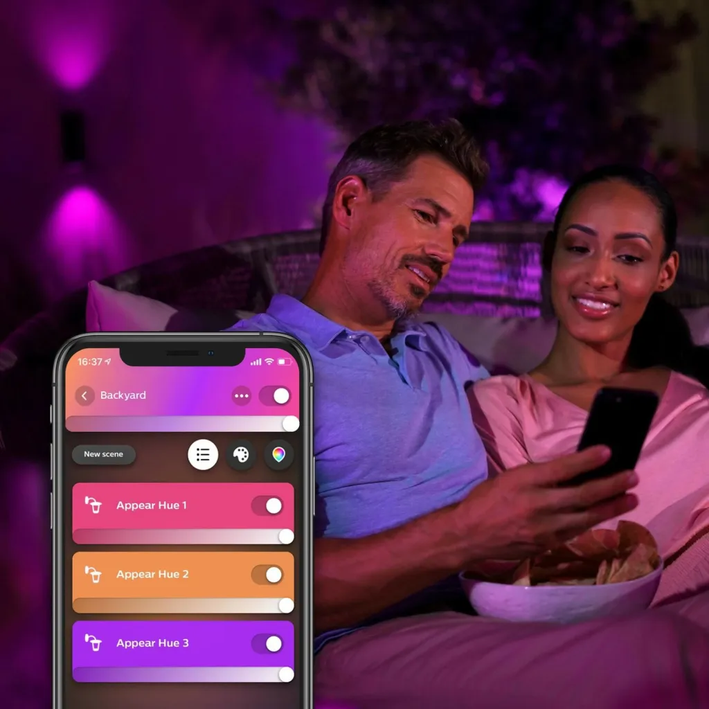 Dritë muri Philips Hue Appear, LED, Metal, Ngjyrë e zezë - 8