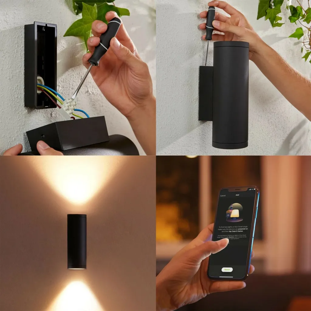 Dritë muri Philips Hue Appear, LED, Metal, Ngjyrë e zezë - 9