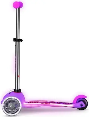 Skuter për fëmijë Micro Mini Micro Deluxe Glow LED Plus, Rozë