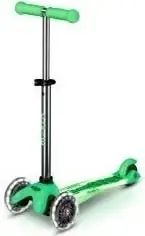 Skuter Micro Mini Micro Deluxe Glow LED Plus, Icy Lime, Gjelbër