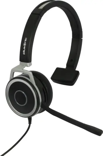 Kufje biznesi Plusonic 15.1P, monaural, USB & 3.5mm Klinke, e zezë
