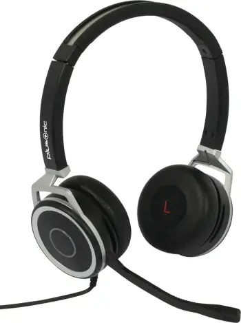Kufje biznesi Plusonic 15.2P, USB & 3,5mm, e zezë
