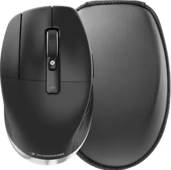 Maus 3Dconnexion 3DX-700117, Left-hand, Optical, RF Wireless + Bluetooth, 7200 DPI, Black, Silver