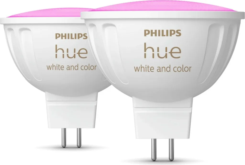 Llambë smart Philips Hue MR16, LED, GU5.3, Bluetooth/Zigbee, e bardhë, ngjyra - 1