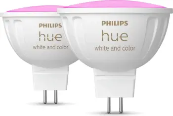 Llambë smart Philips Hue MR16, LED, GU5.3, Bluetooth/Zigbee, e bardhë, ngjyra