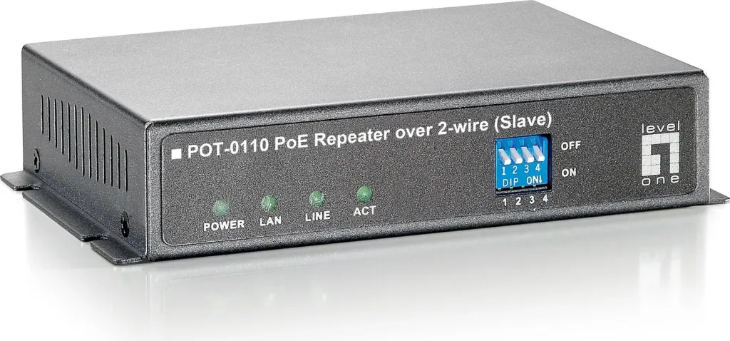 Repeater rrjeti LevelOne PoE, 400 m, 60 Mbit/s, i zi - 1