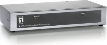 Transmetues AV LevelOne 4-Port Cat.5 VGA, 2048 x 1536, i zi, argjendtë