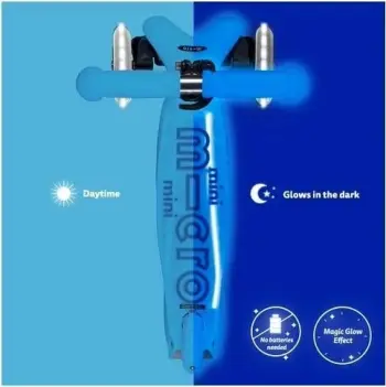 Skuter Micro Mini Micro Deluxe Glow LED Plus, Turquoise