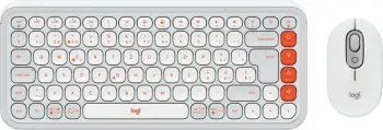 Tastierë dhe Maus Logitech POP ICON COMBO, Wireless, Bluetooth, QWERTZ, Portokalli, Bardhë