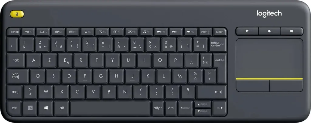 Tastierë pa tela Logitech K400 Plus, AZERTY, e zezë - 2