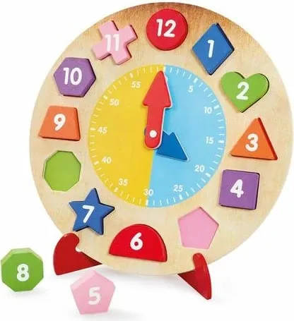Lodër për fëmijë Woodlets Tell The Time Clock - 1