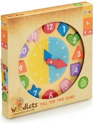 Lodër për fëmijë Woodlets Tell The Time Clock - 2