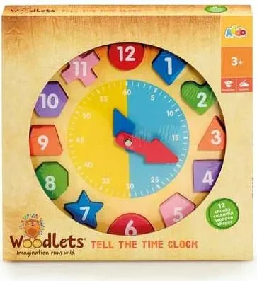 Lodër për fëmijë Woodlets Tell The Time Clock - 3
