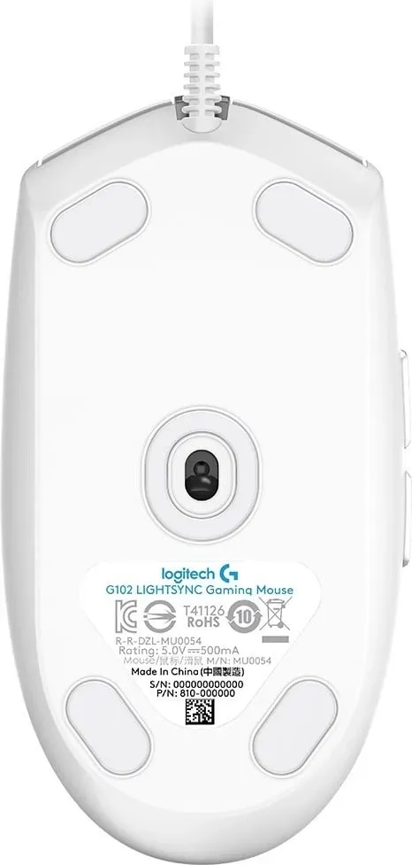 Maus Logitech G102 Lightsync, i bardhë - 5