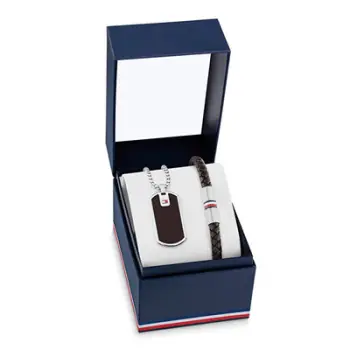 Set qafore dhe byzylyk për meshkuj Tommy Hilfiger 2770169, e zezë/argjendtë
