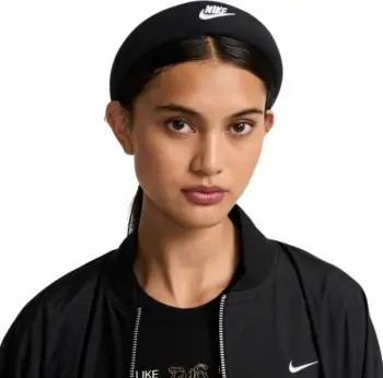 Shirit flokësh Nike Club Fleece W Hairband, material pambuk poliester, e zezë