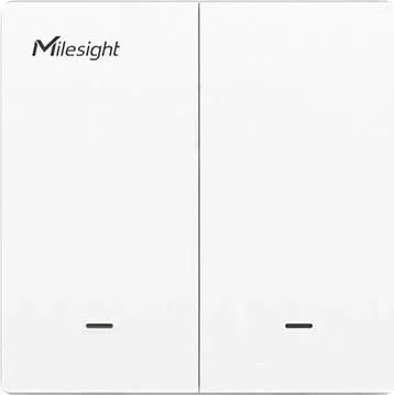 Switch Milesight LoRaWAN 3-wire 2 button, bardhë - 1