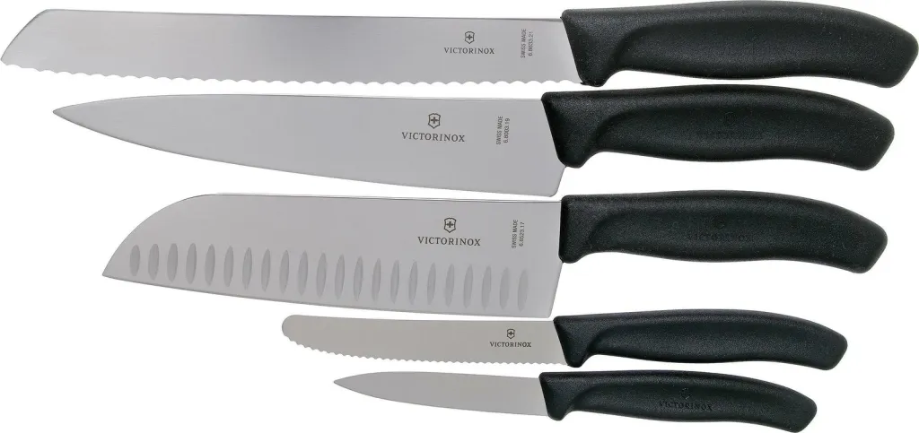Kellëf prej dru-ahu Victorinox "Swiss Classic", me 5 thika kuzhine - 1