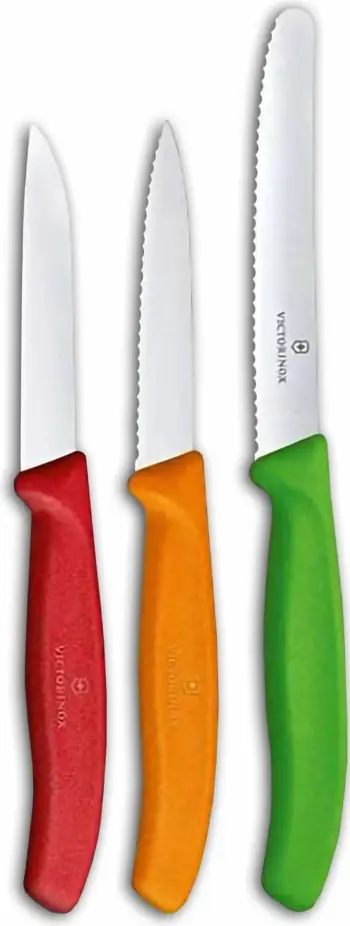 Thikë Victorinox për prerje set 3 copë, e kuqe, portokalli, gjelbër
