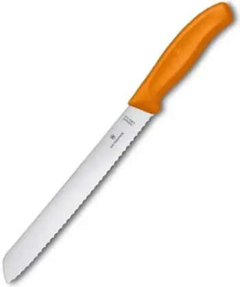 Thikë kuzhine Victorinox Swiss Classic 21cm, për bukë, portokalli