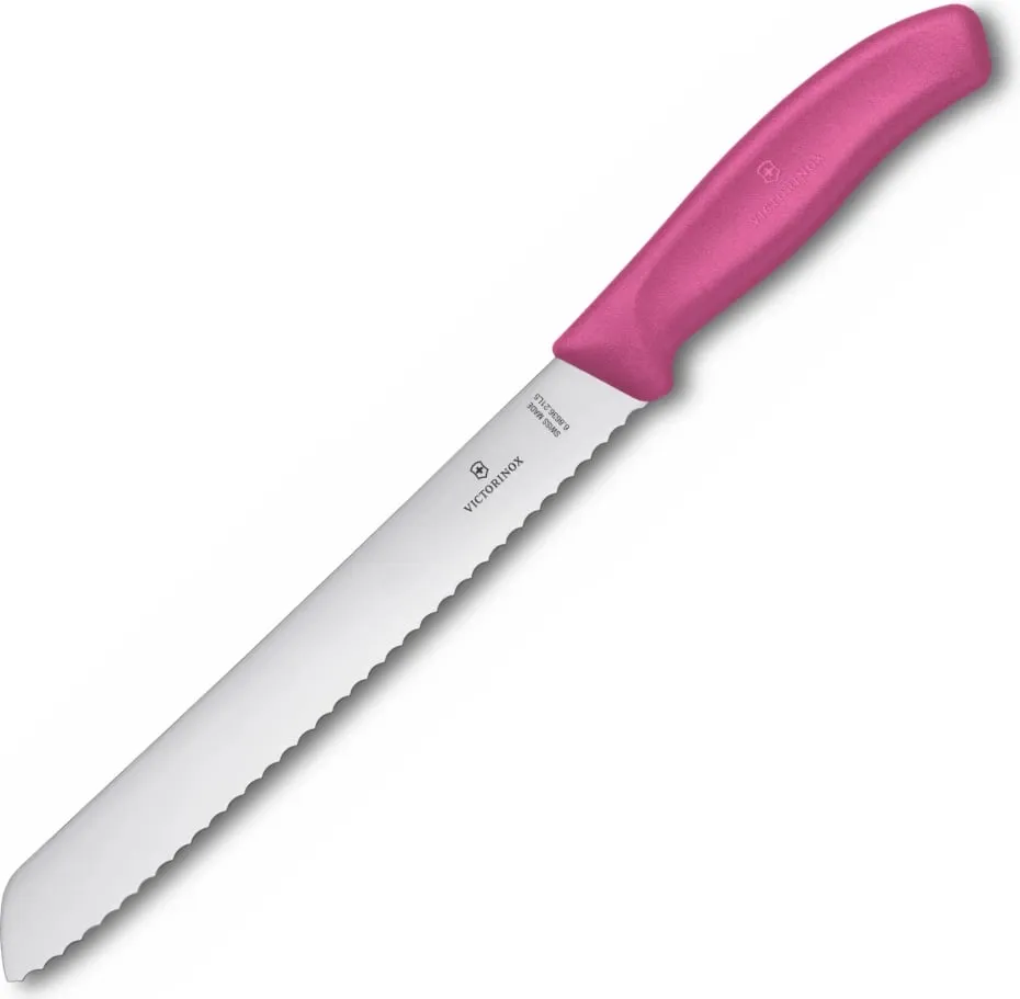 Thikë kuzhine Victorinox Swiss Classic 21cm, për bukë, rozë - 1