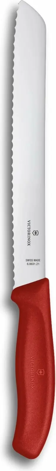 Thikë kuzhine Victorinox Swiss Classic 21cm, për bukë, e kuqe