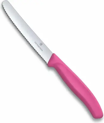 Thikë për domate Victorinox SwissClassic, e valëzuar, e pembe