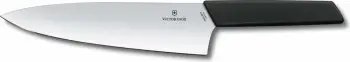 Thikë kuzhine Victorinox Swiss Modern, 20 cm,e drejtë, me fluks, e zezë