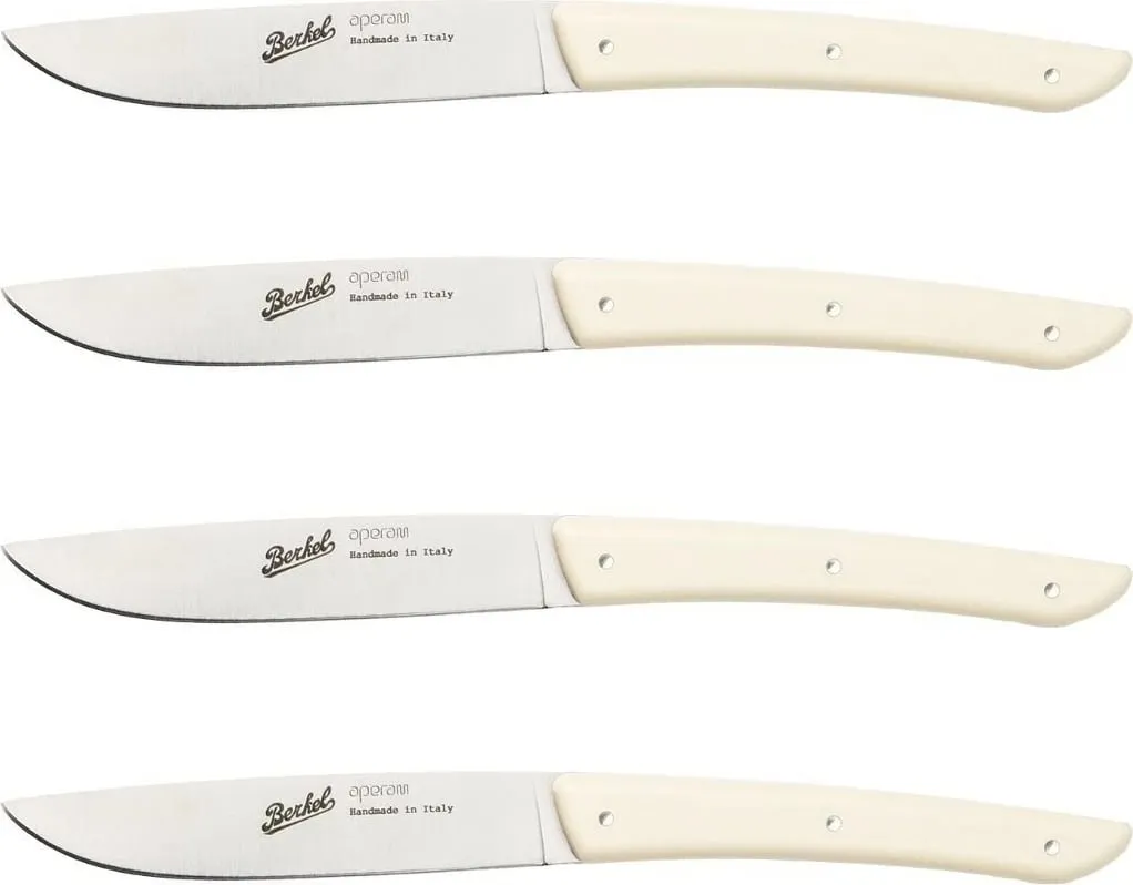 Thikë bifteku Berkel KCO4SW11SRCBL, 11 cm, çelik inox, 4 copë, krem - 1