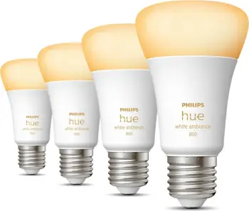 Llambë smart Philips Hue White ambience 4-pack E27, Bluetooth/Zigbee, LED, E27, A60, Bardhë