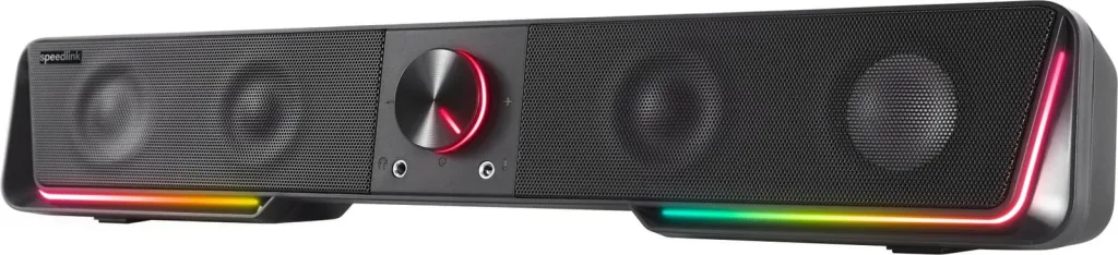 Soundbar Speedlink GRAVITY RGB, 6W, 4 Ω, 18000 Hz, e zezë - 1