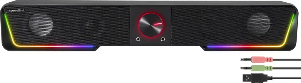 Soundbar Speedlink GRAVITY RGB, 6W, 4 Ω, 18000 Hz, e zezë - 2