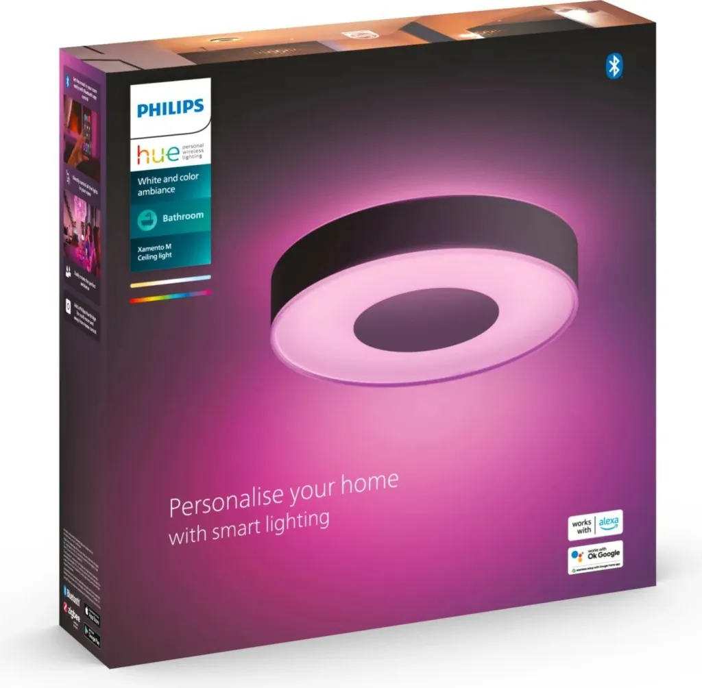 Dritë tavani smart Philips Hue Xamento, mesatare, LED, e zezë - 4
