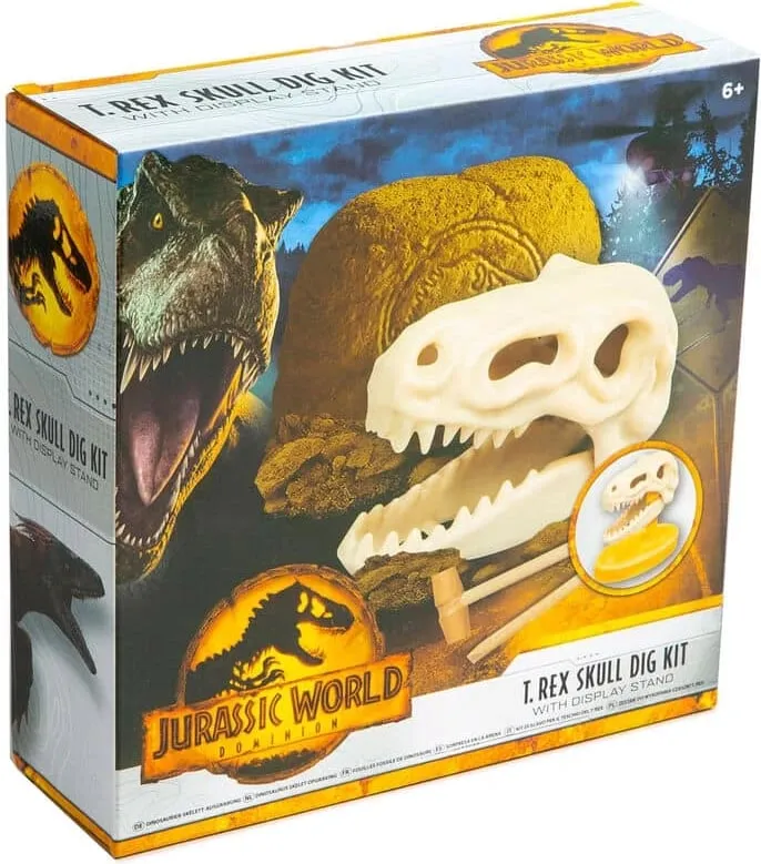 Jurassic World Dominion Glow T-Rex Skull Dig Kit - 1